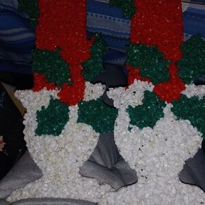 Festive Holiday Candle Decoration - Red, Green, and White